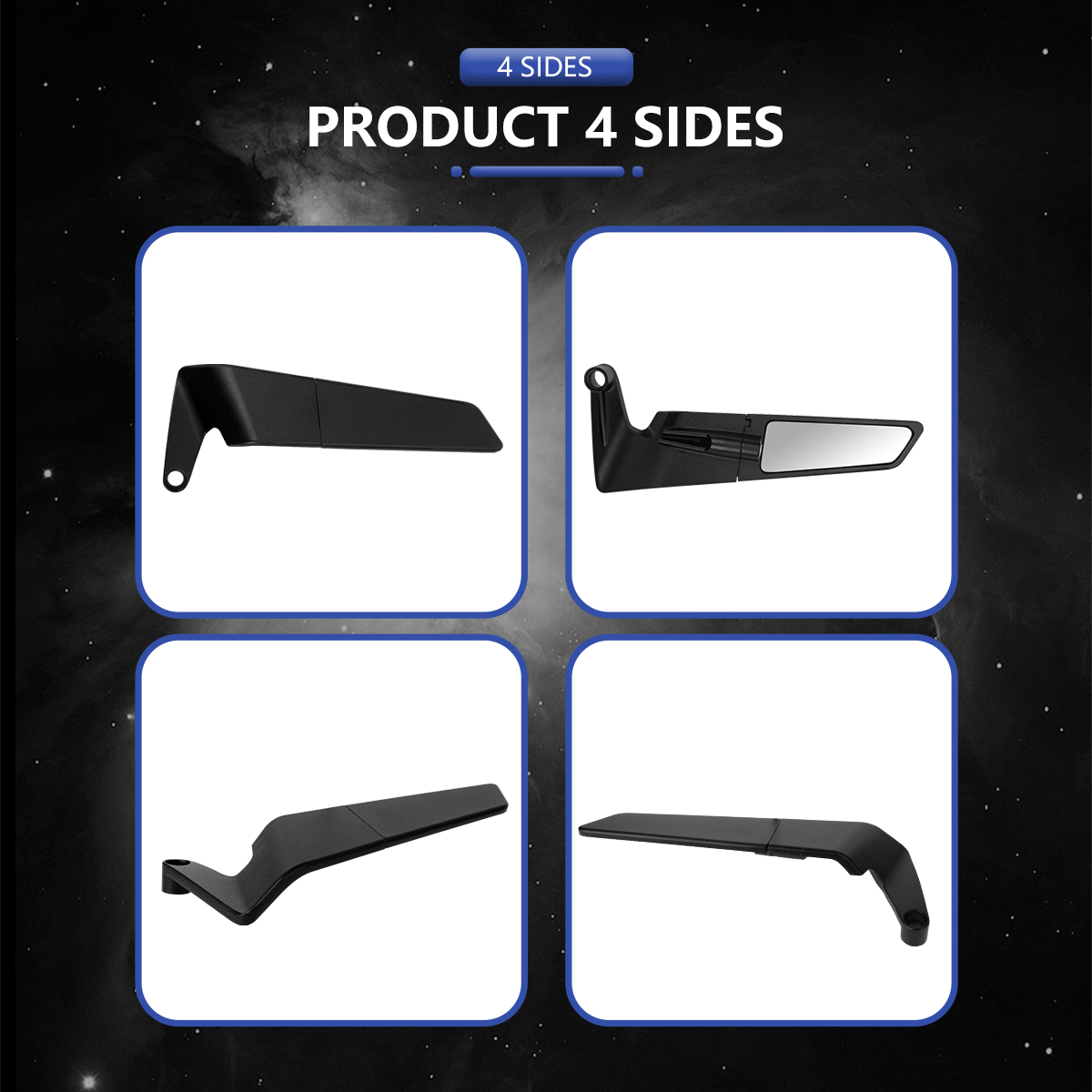 Universal Aerodynamic Rotary Adjustable Motorcycle Wind Wing Rearview Mirrors - Image 3