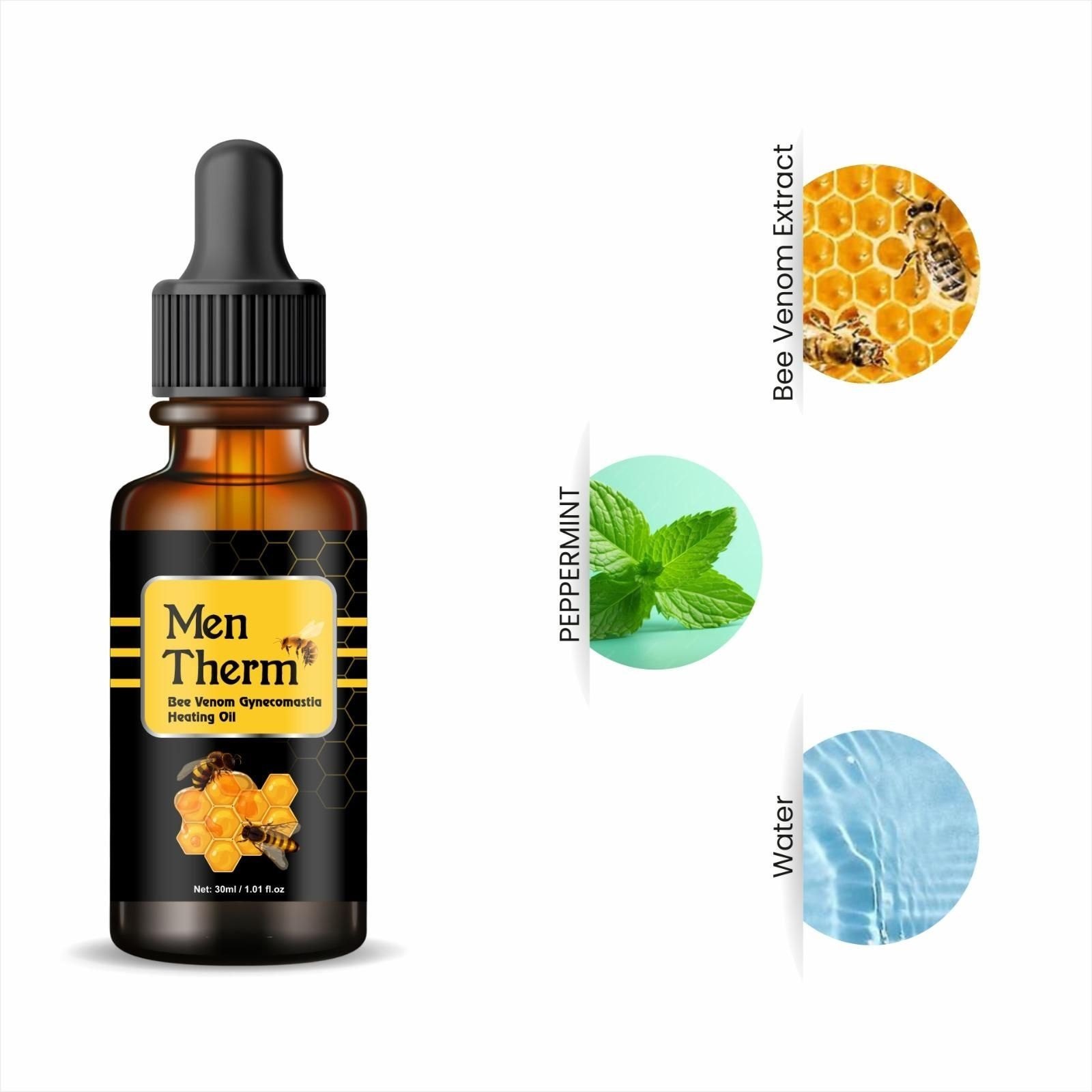 Men Therm Bee Venom Heating Oil Advanced Gynecomastia Care for Men (30ml)