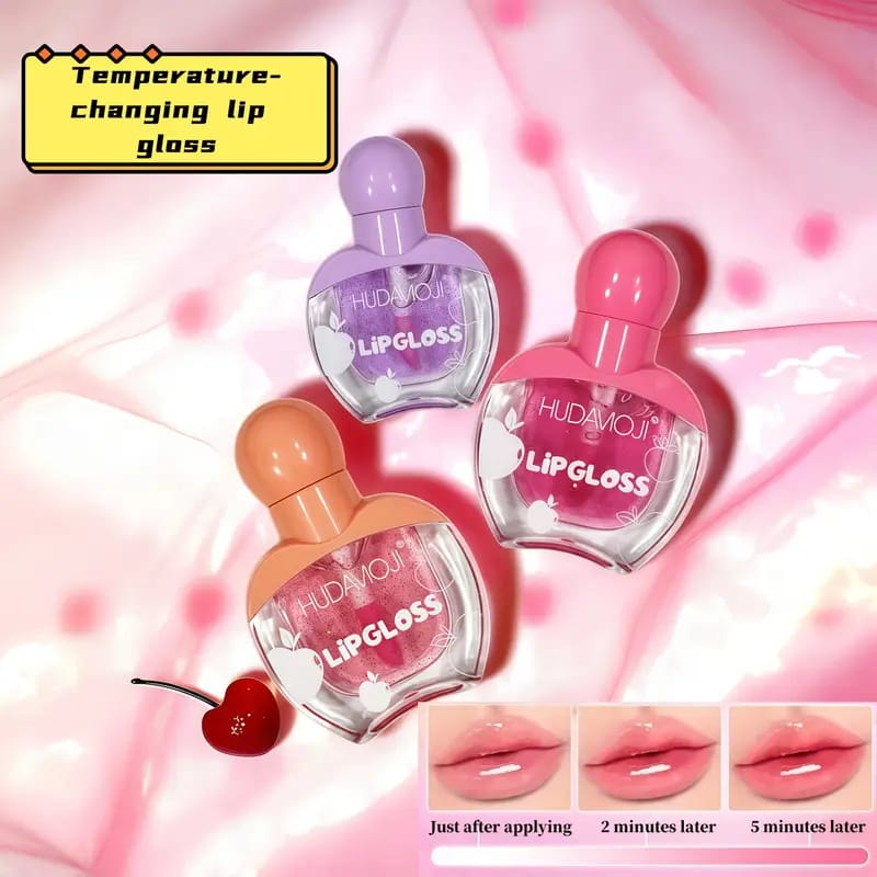 Huda Moji High Pigmented Lip Oil Set Shades of Pink Gloss Collection ~ Pack Of 6 - Image 5