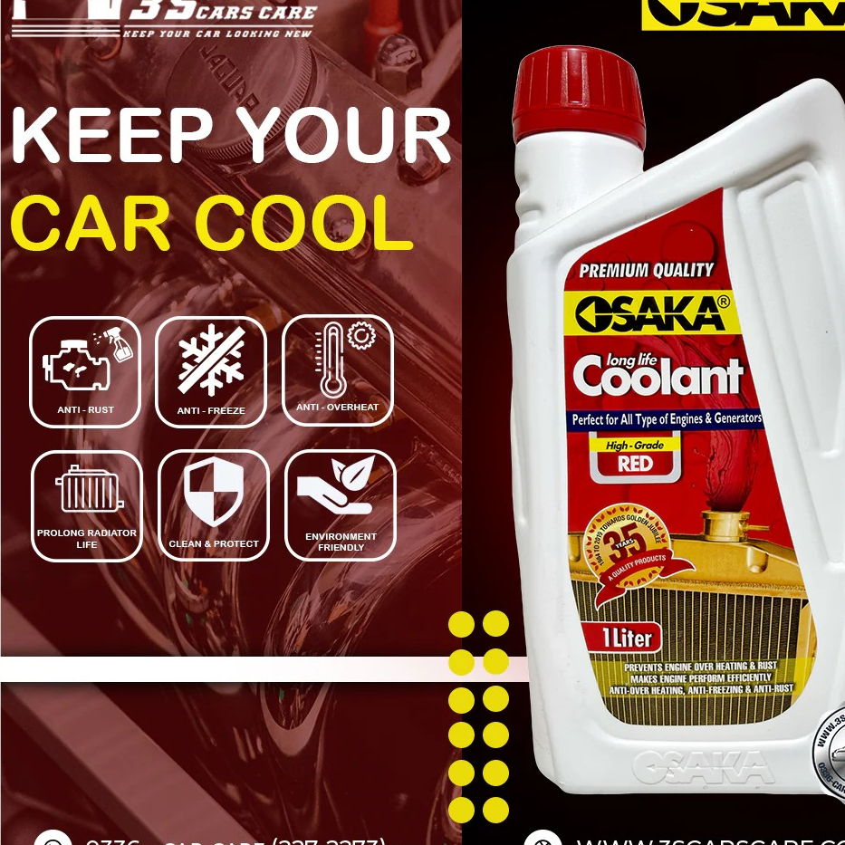 OSAKA Premium Radiator Coolant - High Grade Red (Automotive Grade) | Engine Cooling System Protector | Metal Corrosion Prevention (1L) - Image 2