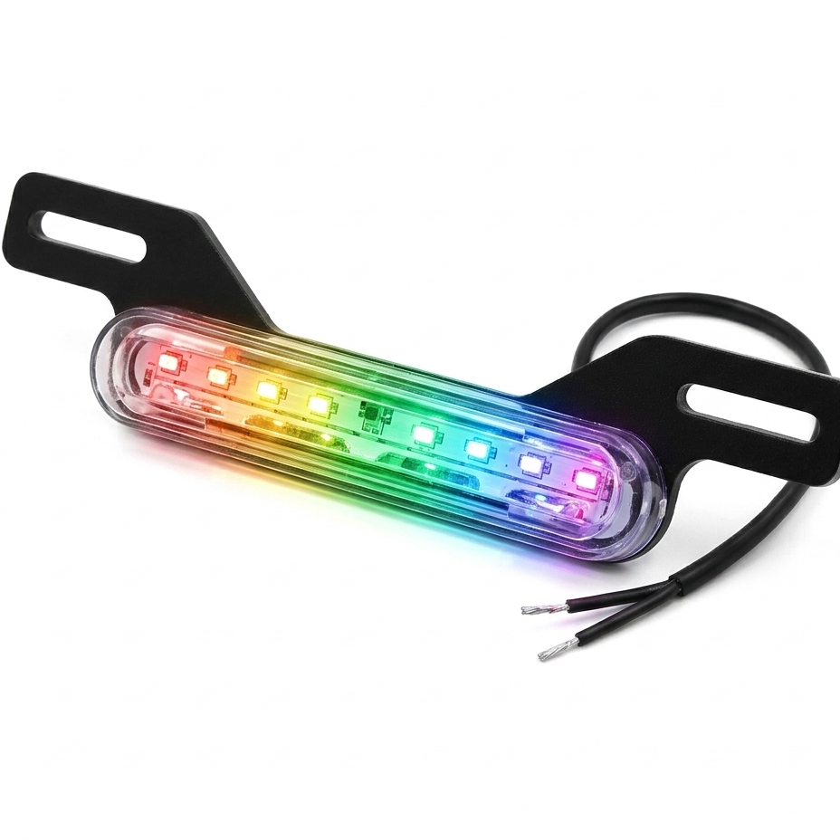 RGB Motorcycle License Plate Light Bar â Chasing LED 12V Slim RGB LED Plate Bar for Motorcycles
