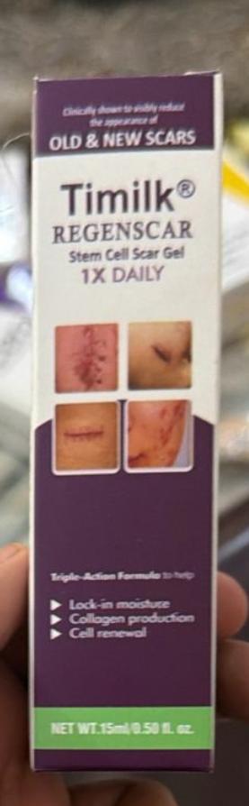 Timilk Regenscar Stem Cell Scar Gel Triple-Action Formula for Old & New Scars, Surgical Marks, and Skin Renewal (15ml) - Image 4