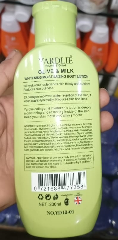 Yardlie Professional Olive Whitening Moisturizing Body Lotion Smooth Application For Skincare - 200ML - Image 3