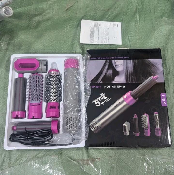 5-in-1 Professional Hot Air Styler & Hair Dryer Set Multi-Functional Curler, Straightener & Volumizer Kit - Image 3