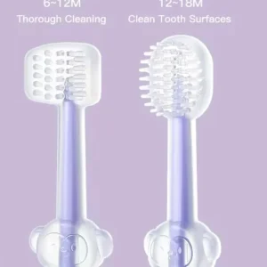 Infant Baby Silicone Toothbrush & Tongue Cleaner Pack of 2 with PP Storage Box for Oral Care
