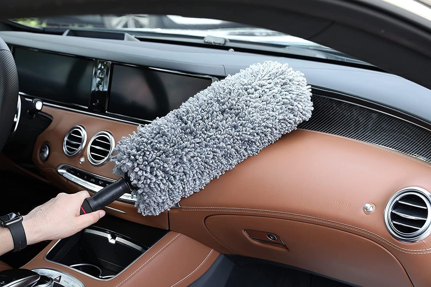 Premium Microfiber Car Duster Kit with Telescopic Handle â Scratch-Free Interior & Exterior Cleaning Brush for Cars, SUVs, Trucks & Home Use