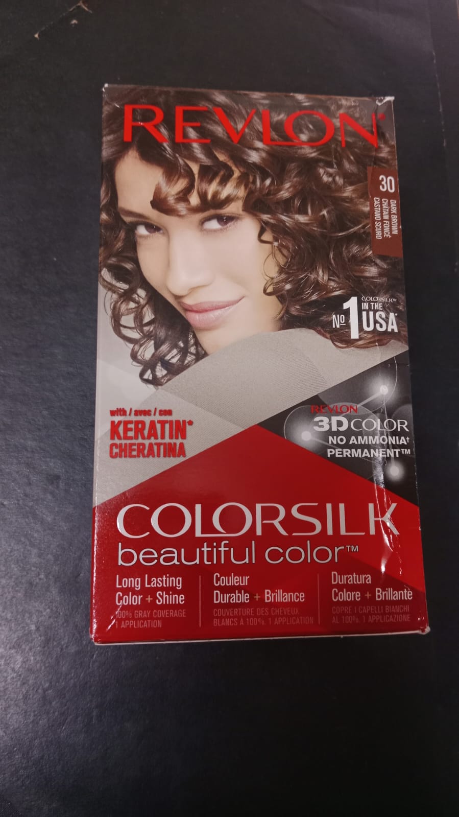 Revlon ColorSilk Hair Color #30 Dark Brown Ammonia Free Permanent Hair Dye - Image 3