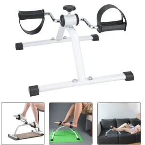 Folding Pedal Exerciser Mini Exercise Bike – Portable Under Desk Arm & Leg Cycling Machine | Foot & Hand Pedal Fitness Exerciser for Home & Office
