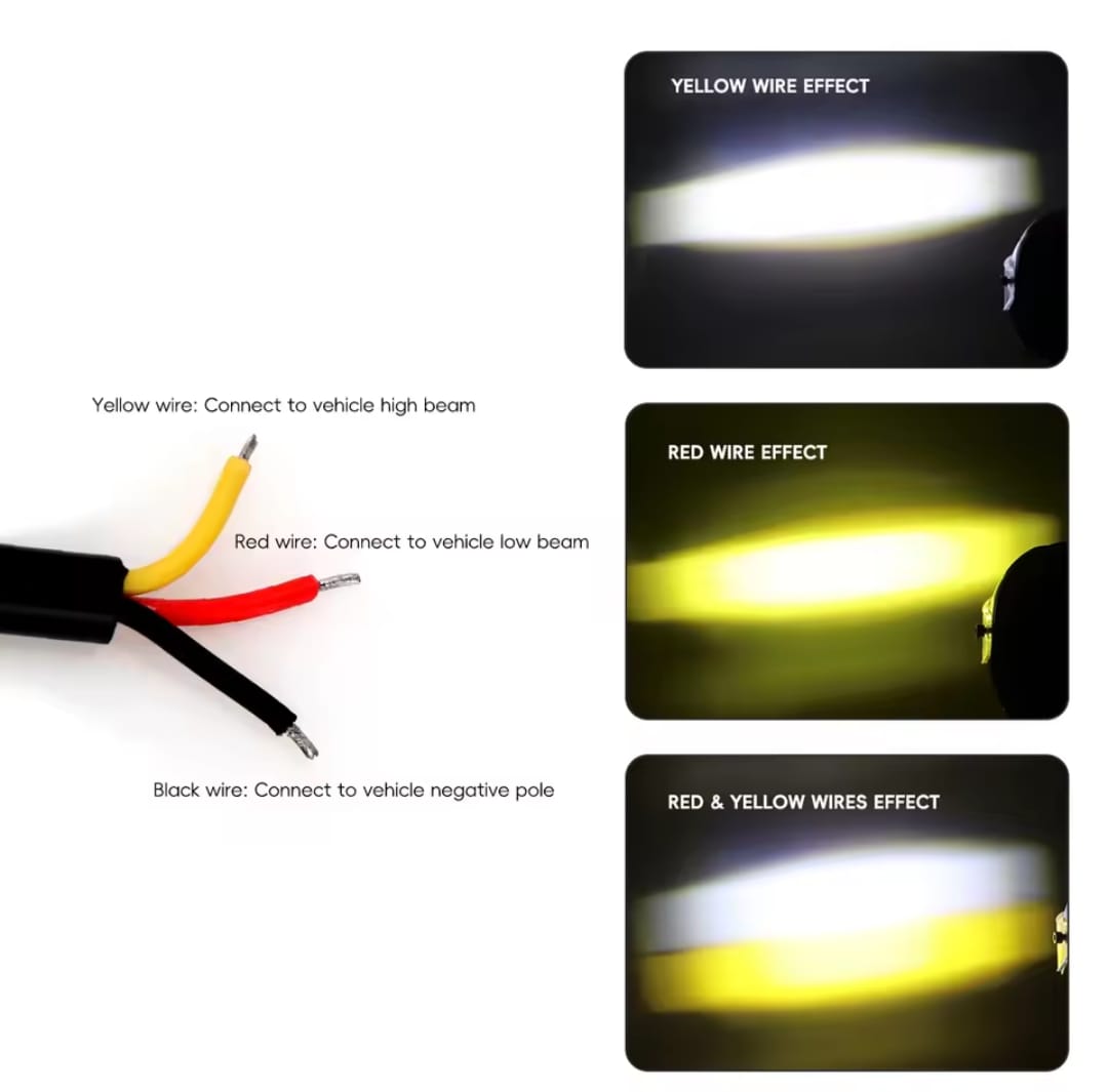Universal Motorcycle LED Helmet-Style Spotlight â Dual Lens 2-Mode (White & Yellow) Fog Light Signal Lamp - Image 2