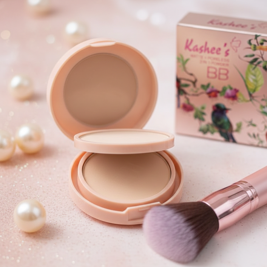 Kashees 2 In 1 Face Powder 110g Dual Coverage Foundation & Setting Powder with Smooth Matte Finish, Long-Lasting Oil Control Formula for Flawless Everyday Makeup - Image 3
