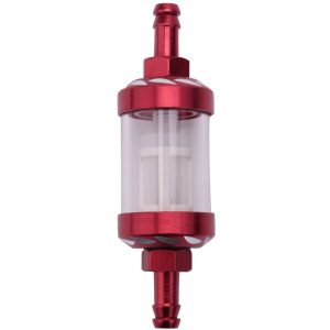 Universal Aluminum Glass Motorcycle Oil Filter â Transparent Reusable Inline Oil Filter for Motorbikes (Random Color)