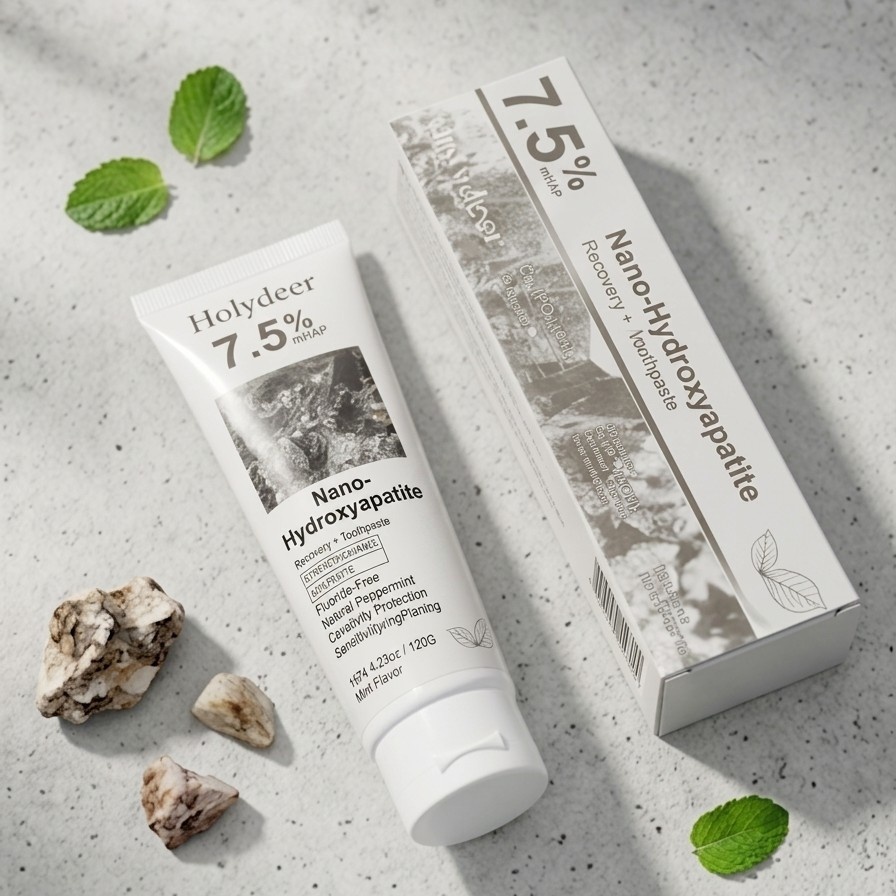 Holydeer 7.5% nHAP Nano-Hydroxyapatite Recovery Toothpaste | Fluoride-Free Enamel Strengthening & Sensitivity Relief | Mint Flavor (100g) - Image 4