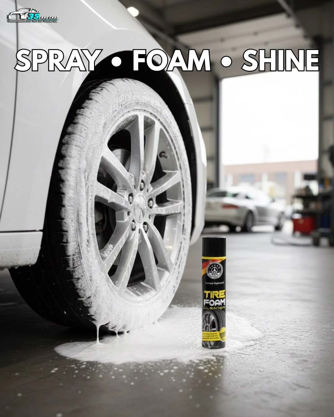 Tire Foam Cleaner â Clean, Shine and Protect | THREE GUYS | German Engineered (650ML) - Image 3