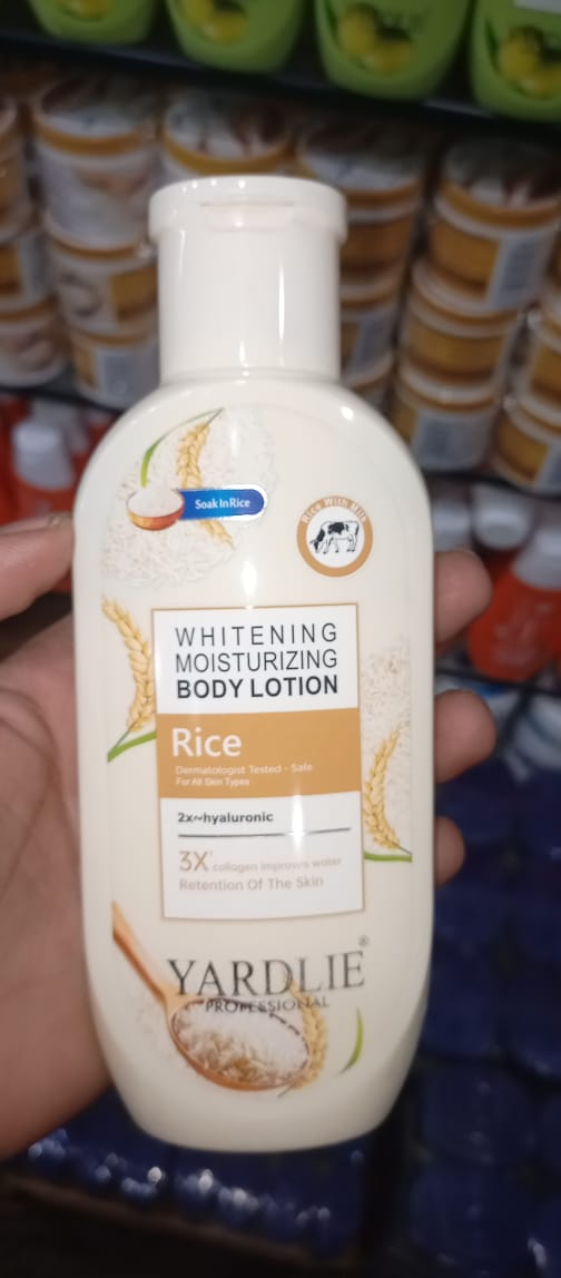 Yardlie Professional Whitening Moisturizing Body Lotion with Rice, Hyaluronic Acid, and Collagen: Intense Hydration and Brightening Care - Image 4