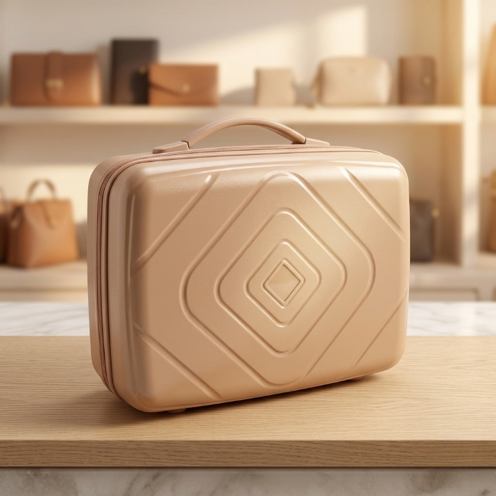 Premium Hard Shell Square Beauty Box Portable Makeup & Cosmetic Travel Suitcase - Image 2