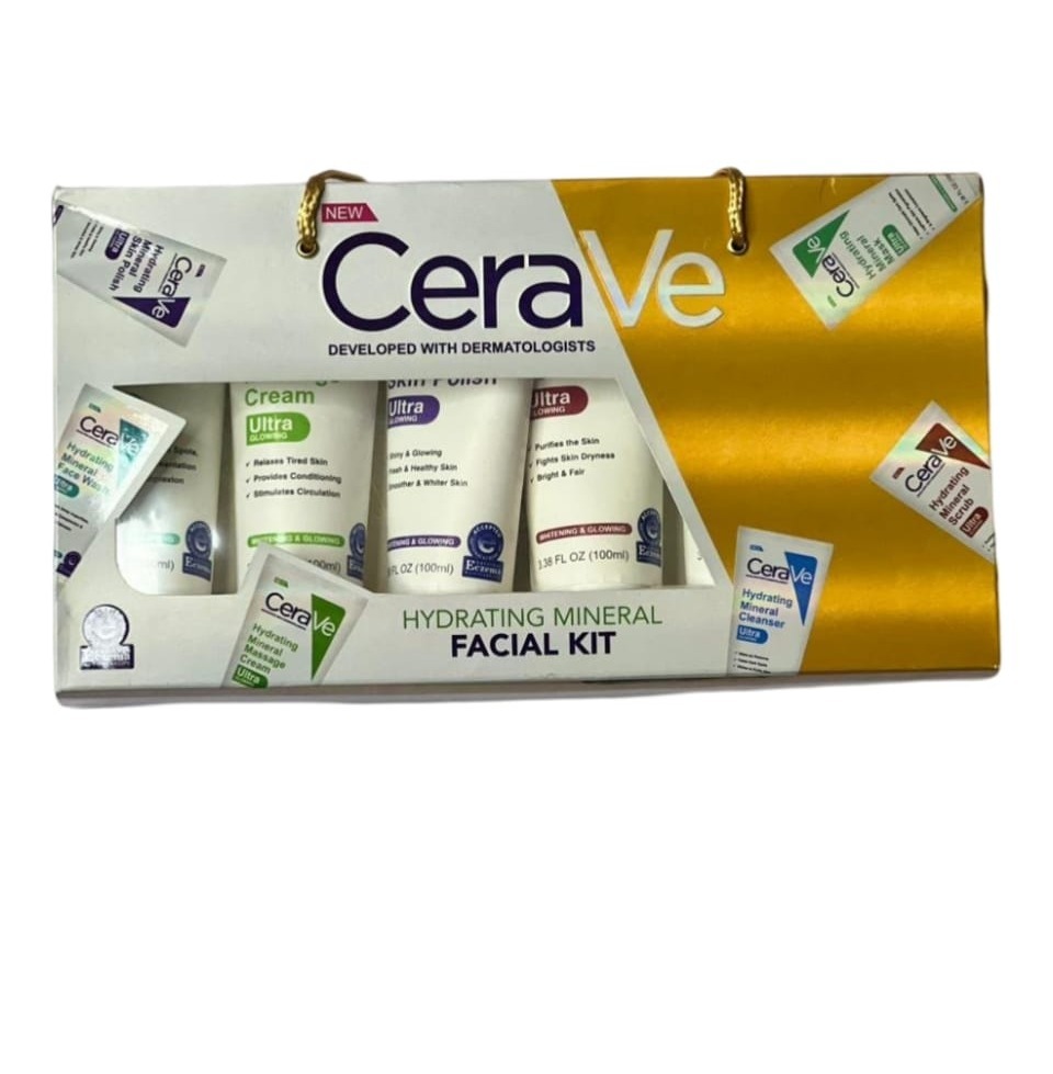 CeraVe 6 In 1 Hydrating Mineral Facial Kit For Deep Cleansing, Brightening And Glowing Skin - Image 3
