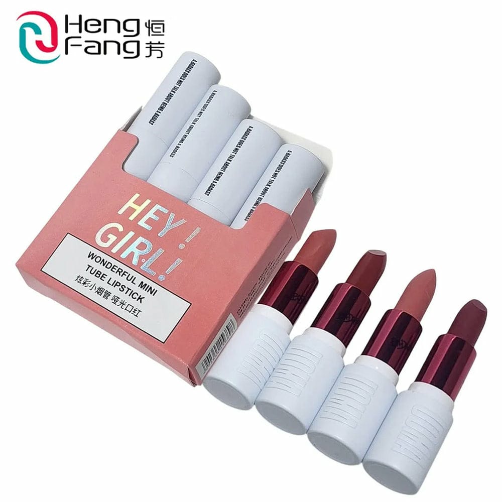 Hey Girl 4 Pcs Lipstick Set Creamy Multicolor Lipsticks - Image 2