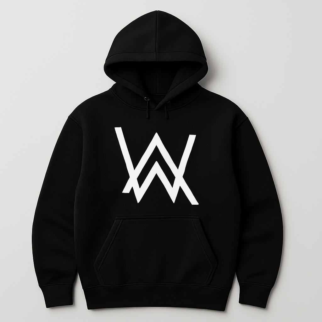 New Summer Collection Full Black Hoodie with WA Print for Men and Boys â Comfortable, Fashionable & Casual Wear - Image 2
