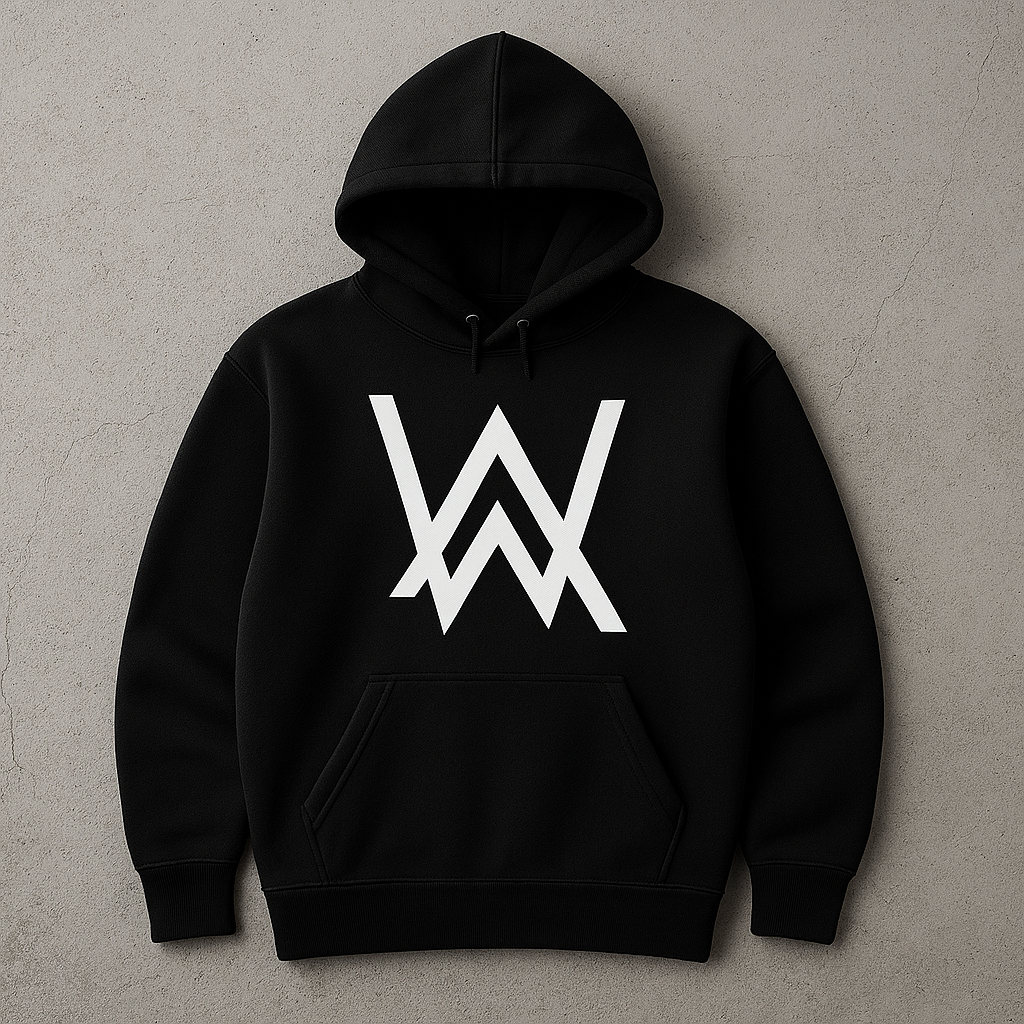 New Summer Collection Full Black Hoodie with WA Print for Men and Boys â Comfortable, Fashionable & Casual Wear