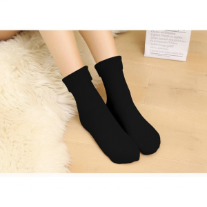 Womenâs Woolen Quarter Socks â Pack of 2 , Soft & Warm Winter Wear, Elegant Style, Flexible Size, Comfortable Daily Use, Available in Black & Skin Colors (1 Pair)