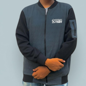 New Winter Collection Charcoal Grey âBe Creativeâ Printed Zipper Jacket for Men & Boys â French Fleece, Premium Quality, Stylish & Comfortable Winter Wear