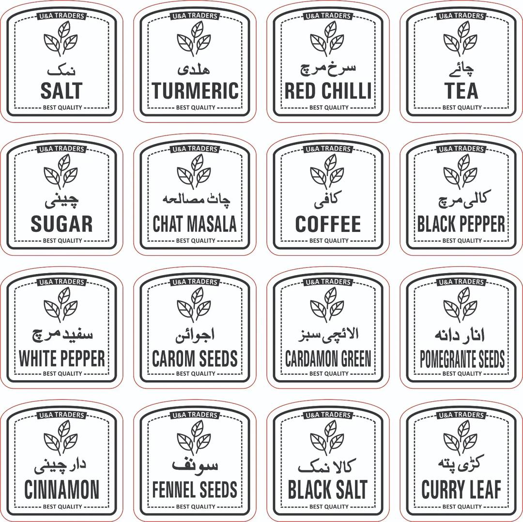 8 Pcs Glass Spice Jars Set 400ml with Black Lids – Kitchen Seasoning Storage Containers - Image 3