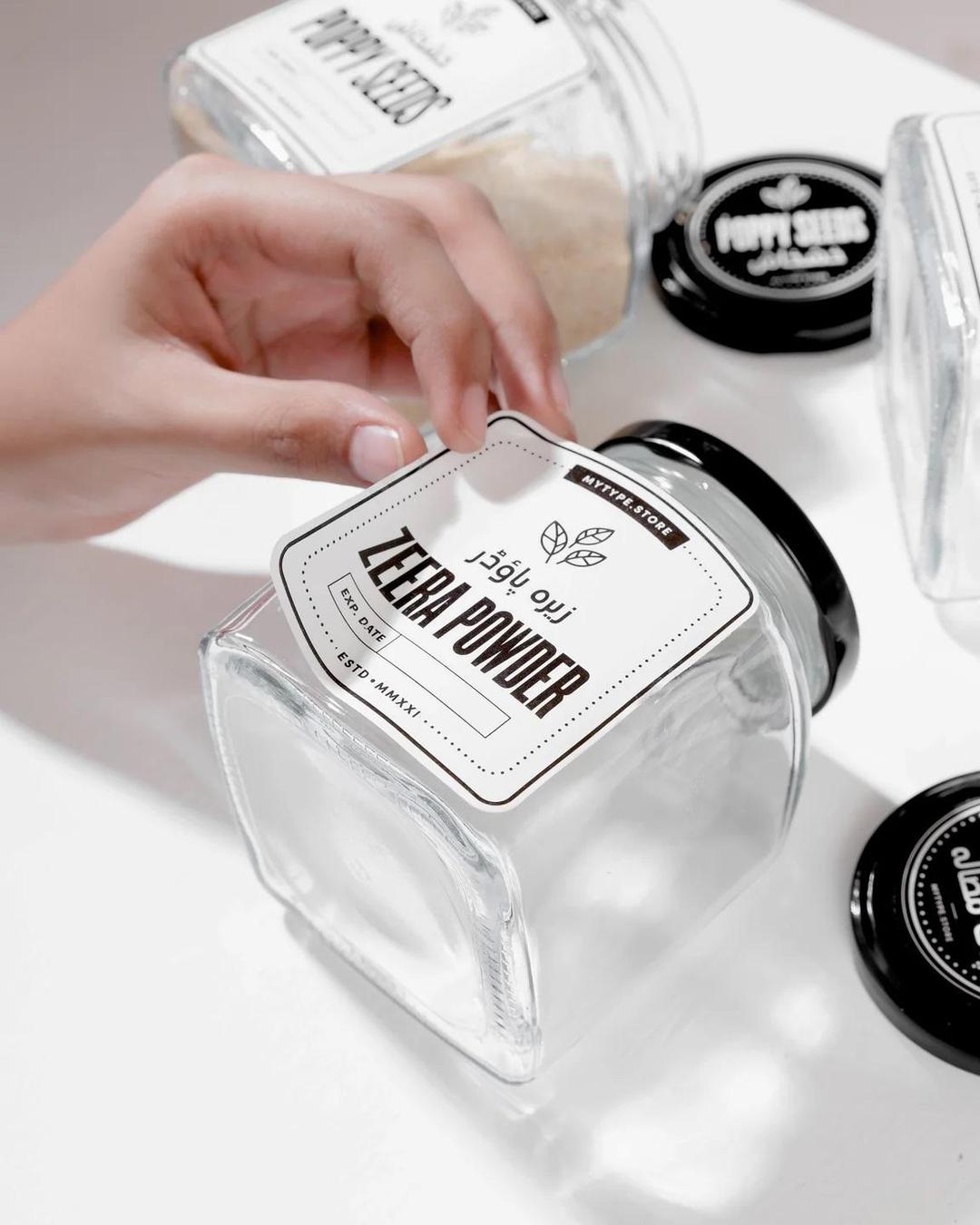 8 Pcs Glass Spice Jars Set 400ml with Black Lids – Kitchen Seasoning Storage Containers - Image 5