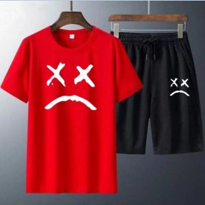 Stitched Polyester Track Suit Slim Fit Printed Stripes