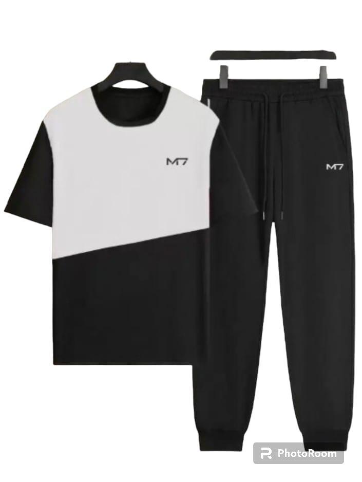 Men Track Suit 2-Piece Set – Orange-Black, Black-White, Red-Black & Black | Polyester - Image 3