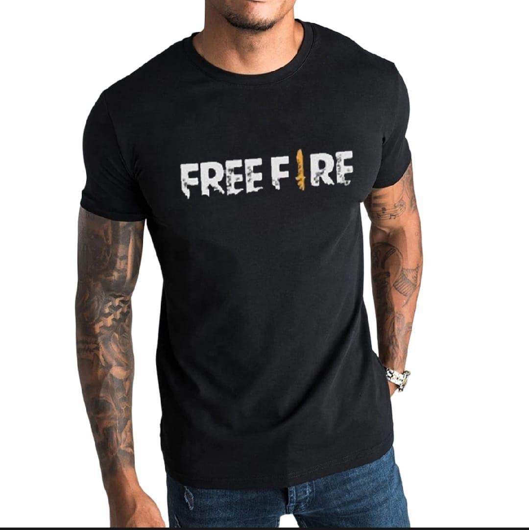 Men Free Fire Co-Ord Set Black Polyester – Casual Summer Wear - Image 2