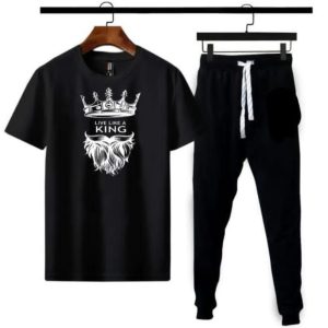 Black King Crown Beard Track Suit for Men