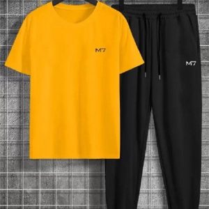 Unisex Printed Polyester Track Suit M7 Logo – White-Black, Black, Yellow-Black, Red-Black & Blue-Black