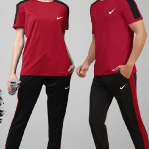 Men & Women Slim Fit Track Suit 2Pcs – White, Red Black, Black & Blue Black