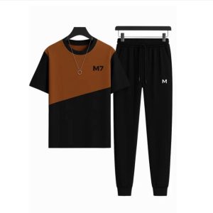 Men's Brown & Black Polyester Track Suit – Casual Wear for Men