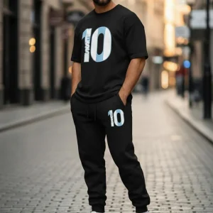Men Black & Blue Copper Printed Track Suit 2Pcs – Premium Casual & Sports Wear for Men (S to XL)
