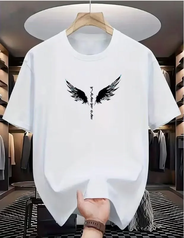 Men's Wings Printed Dri Fit T-Shirt – Beige, Blue, Grey, Red, White & Black