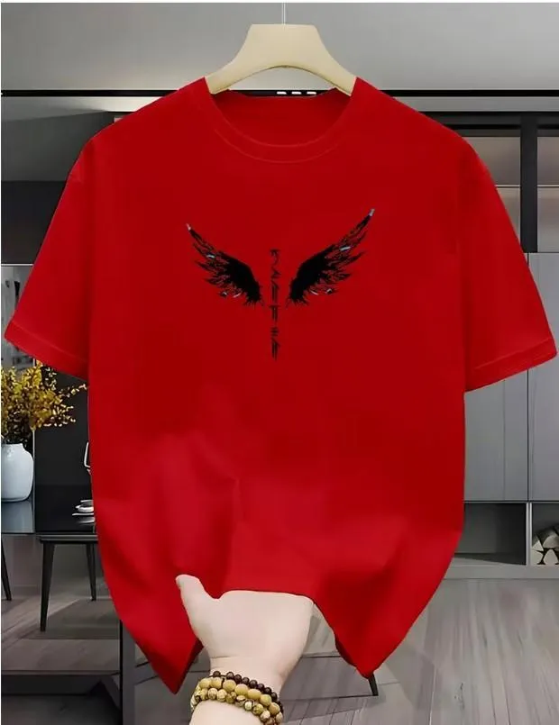 Men's Wings Printed Dri Fit T-Shirt – Beige, Blue, Grey, Red, White & Black - Image 3