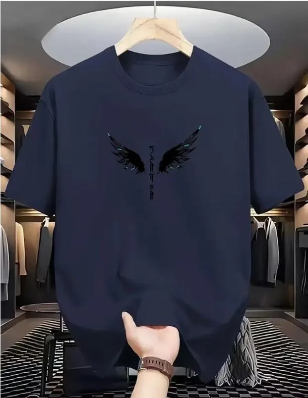 Men's Wings Printed Dri Fit T-Shirt – Beige, Blue, Grey, Red, White & Black - Image 5