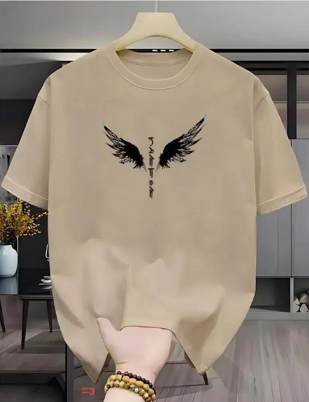Men's Wings Printed Dri Fit T-Shirt – Beige, Blue, Grey, Red, White & Black - Image 6