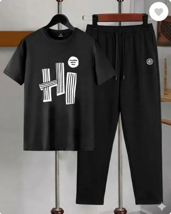 Men Dri Fit Printed Track Suit Blue, Maroon, Yellow, White & Black 2Pcs Sports Wear - Image 10