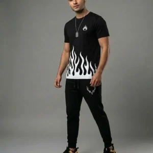 Men Flame Graphic Track Suit Blue, Grey, Maroon, Black, White & Yellow XL to XXL