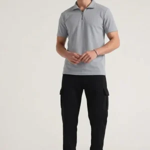 Men Polo Shirt & Pants Set Brown, Grey, Blue & Black Cotton Casual Wear