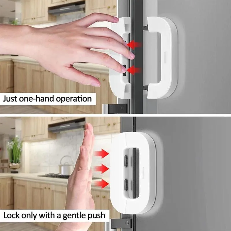 Child Safety Fridge Lock – One Hand Operation Refrigerator Door Lock for Kids | ABS Material - Image 2