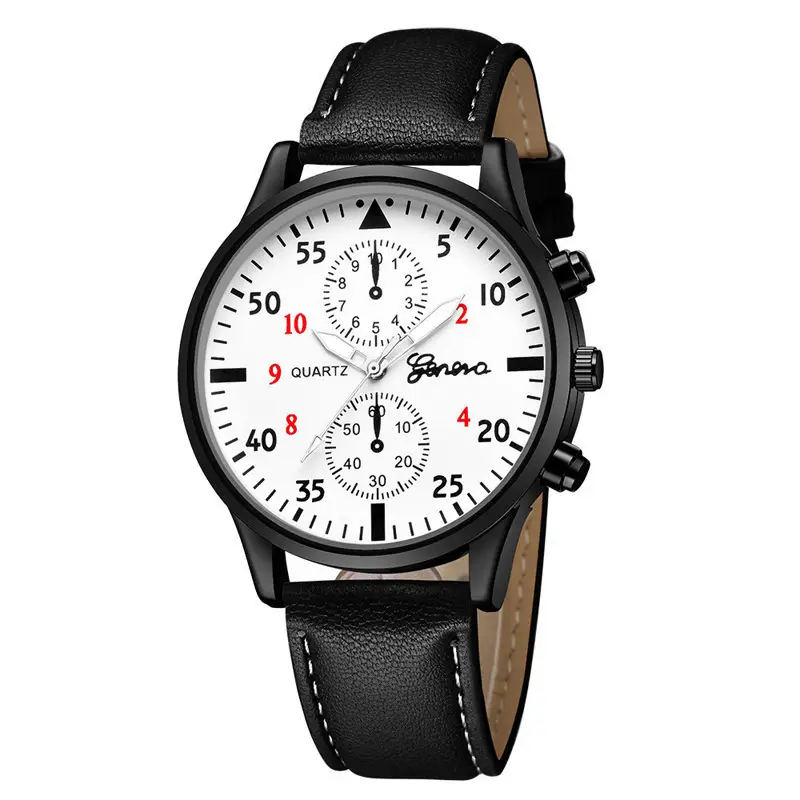 Men's Chronograph Quartz Watch Black Leather Band | Stylish Casual & Business Analog Watch - Image 4