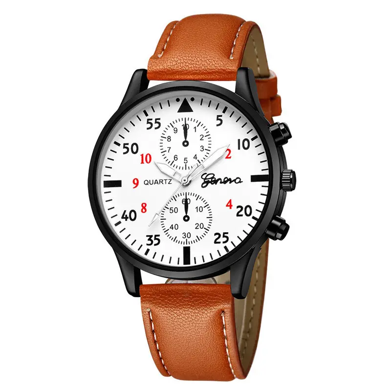 Men's Chronograph Quartz Watch Black Leather Band | Stylish Casual & Business Analog Watch - Image 2