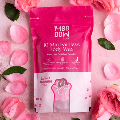 Meeoow Club 10 Min Painless Body Wax Powder – Mogra Scented Herbal Hair Removal Powder (100g) - Image 2