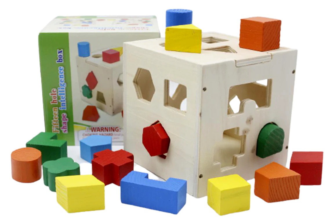 Wooden Hole Shape Intelligence Box Big Shape ,Wood Puzzle Geometric Shape Blocks - Image 2