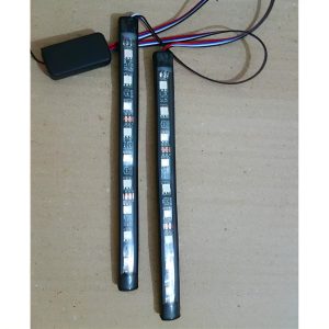 2Pcs RGB 17cm Silicon Flexible 9-LED Strip DRL Daytime Multicolor Light | SMD LED Fancy Light (RGB) For Car Bumper And Bikes