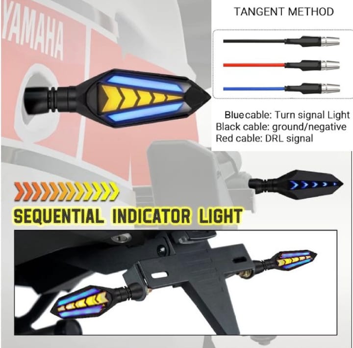 Bike Indicator Slide Arrow Running Style With Lava DRL Red - Yellow 4 Pcs Set - Image 4