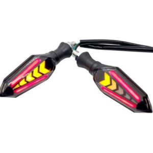 Bike Indicator Slide Arrow Running Style With Lava DRL Red - Yellow 2 Pcs Set